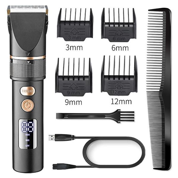 

hair clippers professional adjustable wire wierless clipper usb electric rechargeable trimmer barber shop lcd powerful cutting