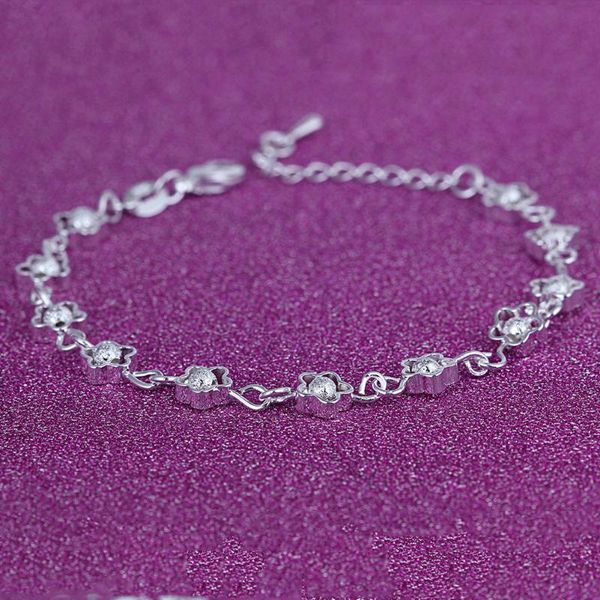 

link, chain luxury bracelets white zircon plum flower & bangles for women wedding, Black