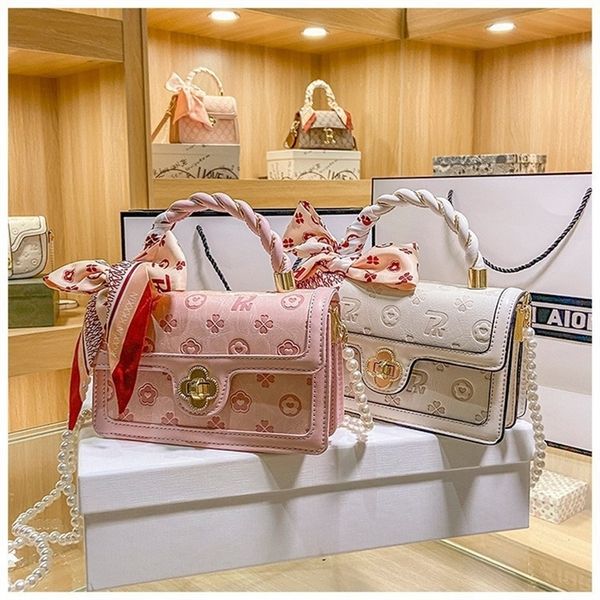 

outlet sale 80% off bag new summer girl silk scarf embossed pink small square bag portable messenger single shoulder fresh women