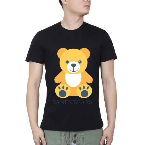 

teddy bear t-shirt streetwear o neck casual summer men's t-shirts, White;black