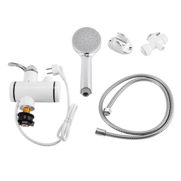 

bathroom shower sets sink faucet with removable electric head and instant water cold led temperature indicator eu plug