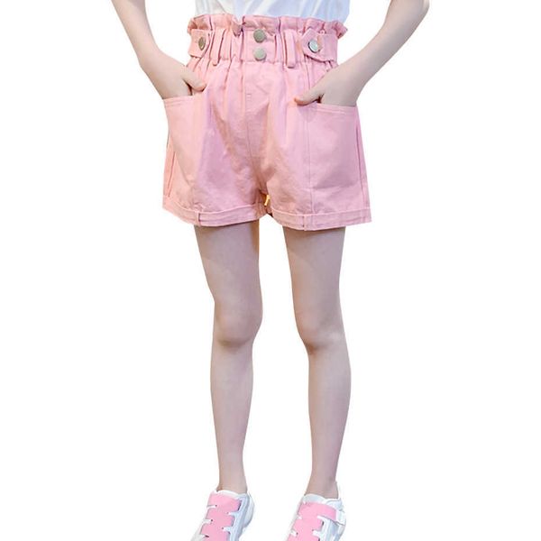 

girls short pants high waist for girl candy color trousers children summer clothing 6 8 10 12 14 210528, Black