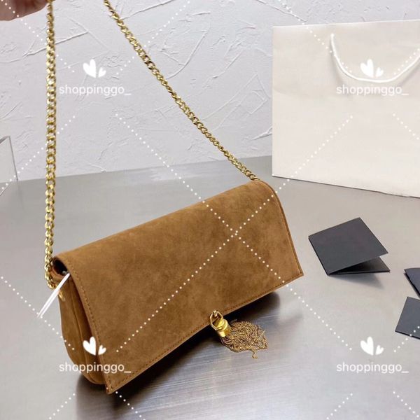 

autumn/winter sanded leather shoulder bags tassel lady designer handbag elegant fog dinner bag solid color casual purse