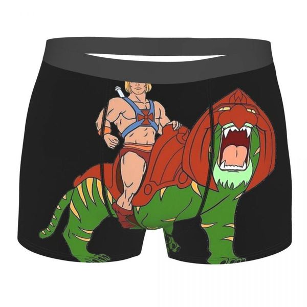

underpants he-man and tiger, black the masters of universe homme panties male underwear ventilate, Black;white