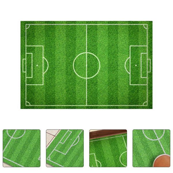 

carpets 1pc football field styled doormat ground mat anti-skid floor cushion (green)