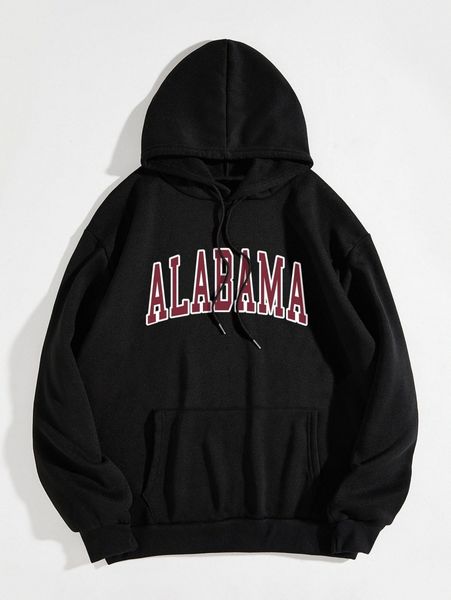 

letter graphic drawstring hoodie s9ga#, White;black