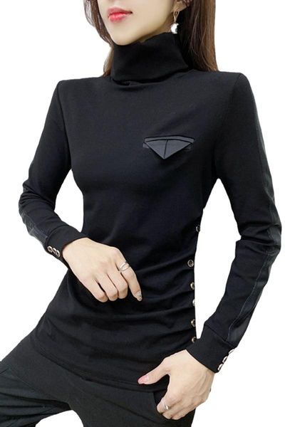 

women's t-shirt office lady black t shirts women ropa de mujer stretchy pullover blusas, White