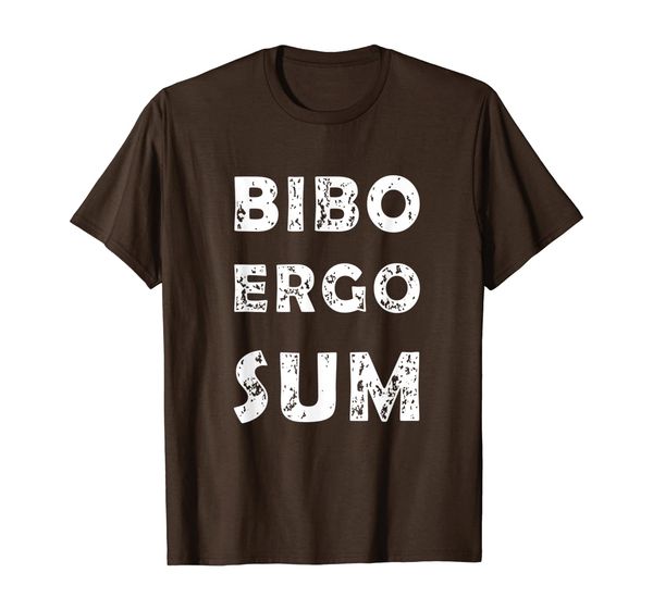 

bibo ergo sum i drink therefore i am alcohol funny t-shirt, White;black