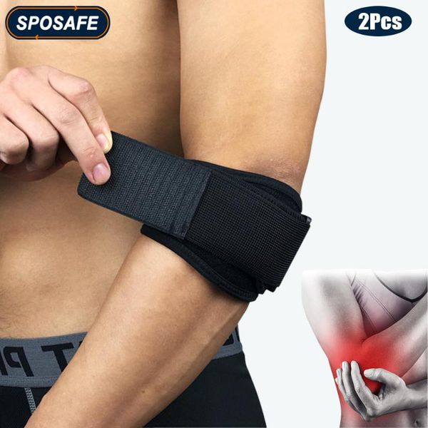 

2pcs compression elbow brace support straps with gel pad & adjustable band for tennis golfer relieve tendonitis and forearm pain knee pads, Black;gray