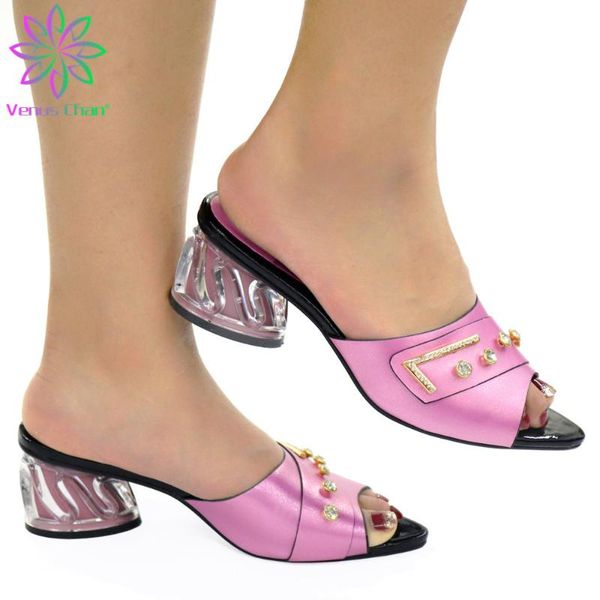 

dress shoes luxury 2021 rhinestone wedding party spring shoe platform woman special arrivals pink color nigeriain, Black