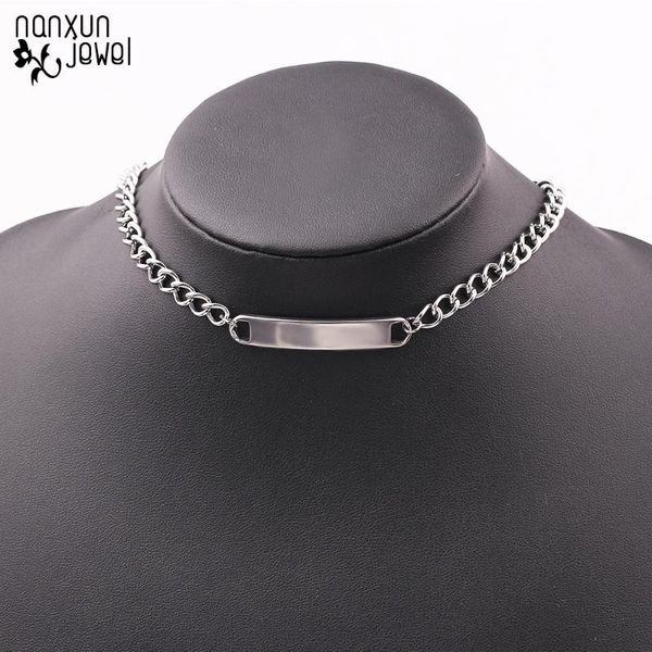 Colares pendentes Link Chain Chaker Colar Square Women Women Hip Hop Personity Gifts for Girl