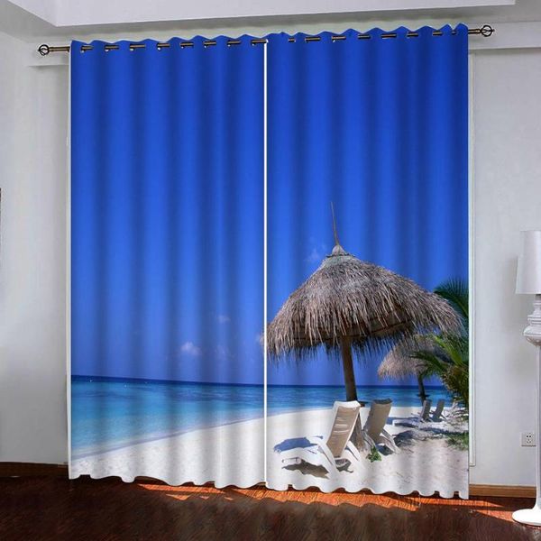 

curtain & drapes 3d po custom size beach leisure sightseeing curtains bedroom living room office bathroom decor