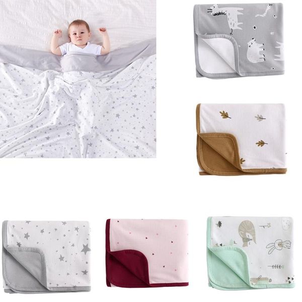 

blankets & swaddling 2 layers baby blanket born thermal soft solid bedding set cotton quilt feeding towel scraf 110*140cm