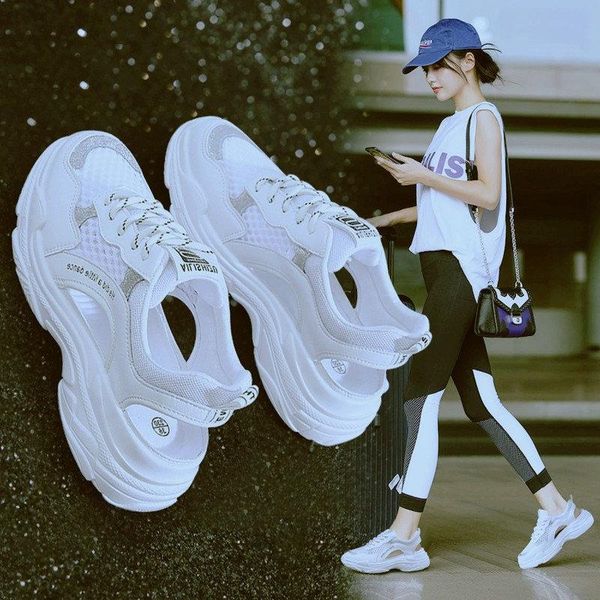 

sandals fashion mesh breathable women dad shoes summer light minimalist hollow sports large size 35-40, Black