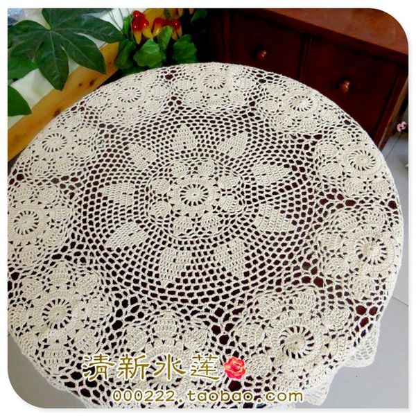 

american 100% cotton handmade crochet tablecloth with flower for home decoration knitted table towel party cloth