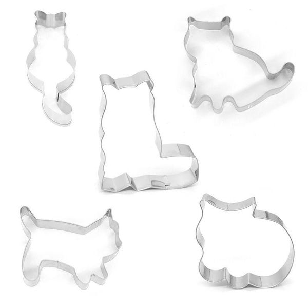 

baking moulds 5pcs/set animal pet cat cookie cutter mold 3d sugar craft pastry biscuit fondant cake mould diy decorating tool