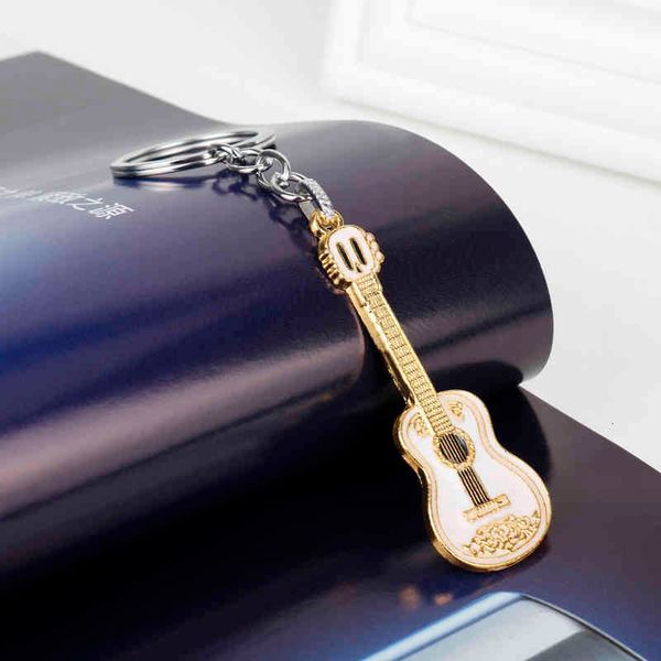 

sublimation guitar model metal keychain and bag pendant jewelry keyring beautiful gift -50, Silver
