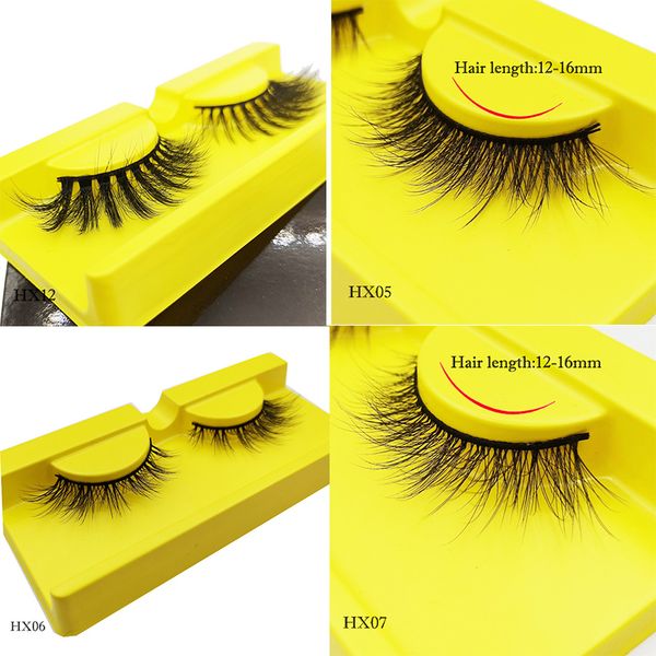 

faux mink eyelash 3d fiber lashes synthetic false eyelashes fluffy silk lash with box and logo service black case yellow inside tray