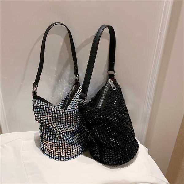 

ins net red crowd water drill shoulder women's dinner portable bucket 2021 fashion msenger bag