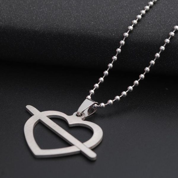 

stainless steel love first sight symbol hollow heart arrow charm necklace shape cupid shaped pendant necklaces, Silver