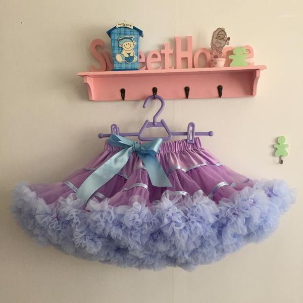 

skirts children clothing kids girl's ball gown casual girls tulle tutu skirt, Blue