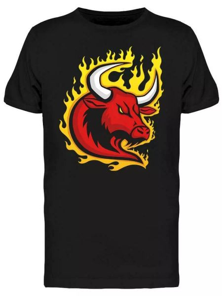 

Angry Bull On Fire Tee Men's -Image by Shutterstock, White;black
