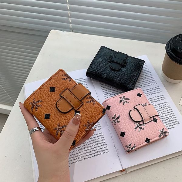 

short wallet card holder versatile bag female 2021 new ins female student online red high-end coin purse small and simple, Brown;gray