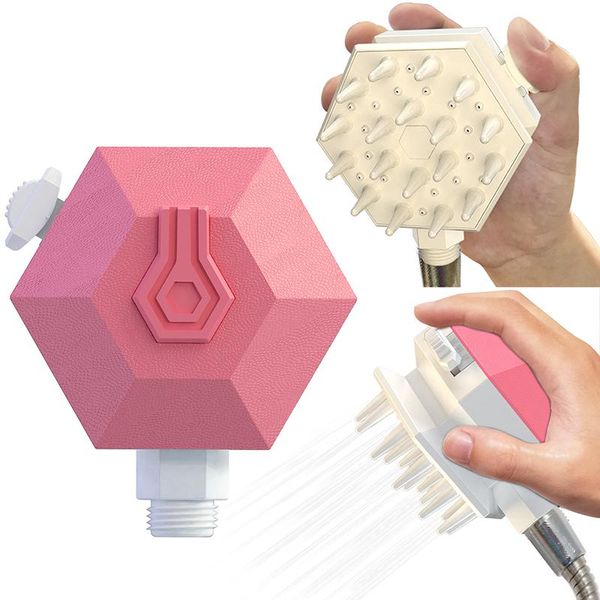 

dog grooming hexagonal non-slip design shower bath brush artifact nozzle