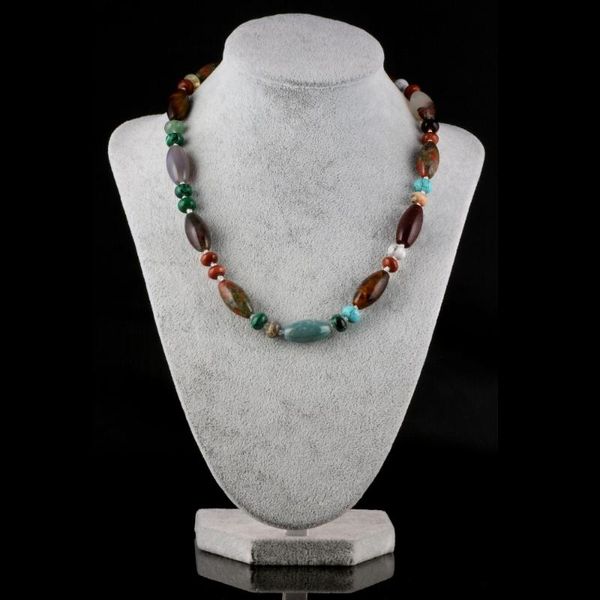 

pendant necklaces natural stone agates necklace crystal quartz chokers vintage handmade diy jewelry 24 colors optional, Silver