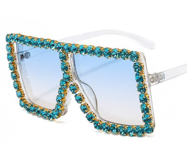 

2121 fashion big sunglasses uv400 oversized women female outdoor car sport glasses with shining crystal pc lens, White;black