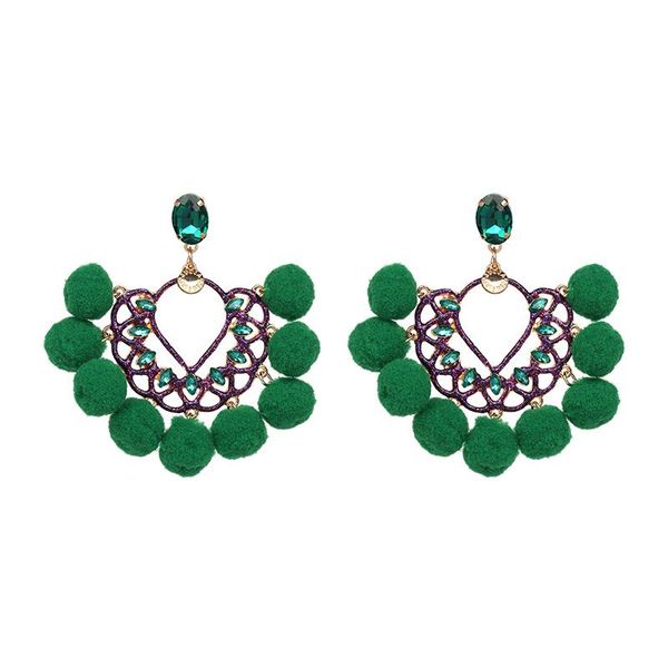 Boho étnico design especial grande declaração brinco pom pom dangle brincos pendientes mujer