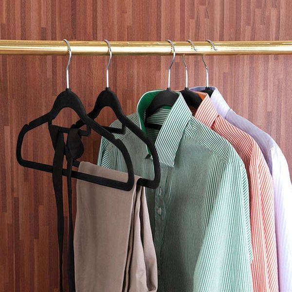 

hangers & racks 5pcs non-slip velvet suit hanger ultra thin space saving 360 degree hook strong and durable clothes