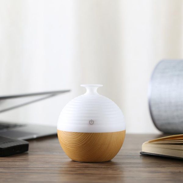 

essential oils diffusers wood grained portable usb mini ultrasonic water led light humidifier fogger air mist maker aroma oil diffuser