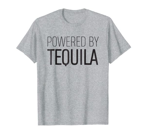 

powered by tequila funny t-shirt drinking tee, White;black