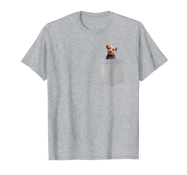 

border terrier dog in your pocket t-shirt, White;black