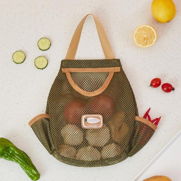 

storage bags net bag durable garlics onions food mesh comfortable vegetable