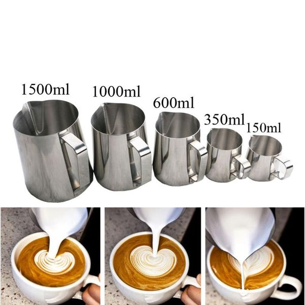 

coffee pots stainless steel milk frothing jug espresso pitcher barista craft latte 150/350/600/1000/1500ml