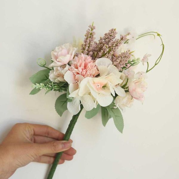 

artificial rose flower peony leaves bridal bouquet wedding home decor party decoration pography flores decorative flowers & wre