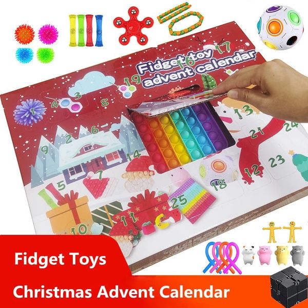

24 pcs fidget box christmas countdown calendar toys for girls boys kids adults , surprise relief stress count down holiday party