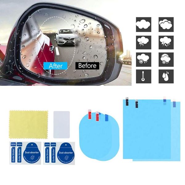 

Products 8 Pcs Waterproof Anti-fog Anti-glare Nano Coating Side Mirror Window Protector Film Household Items Small Party Favor