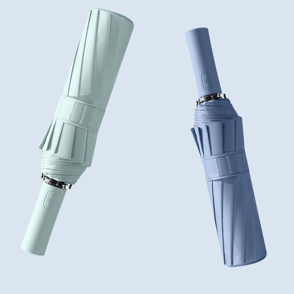 

umbrellas ly 12-rib black coating fully automatic sun rain umbrella 3-fold portable lightweight te889