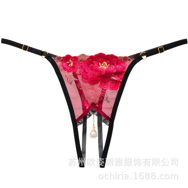 

open crotch pants take transparent underwear lace, Black;white