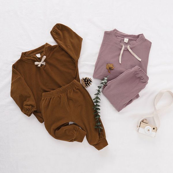 

clothing sets 2pcs spring autumn kid baby boys girls sleeve pullover corduroy sweatshirts casual long pants infant tracksuit outfits c0225, White