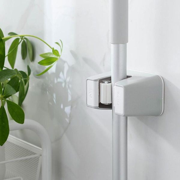 

hooks & rails 1pc bathroom mop hook waterproof adhesive multifunction broom holder storage hanging brush organizer mounted wall i5l5