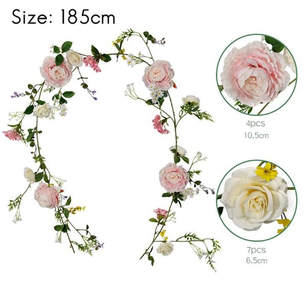 

decorative flowers & wreaths artificial peony garland floral greenery rose flower vine with mixed and green leaves
