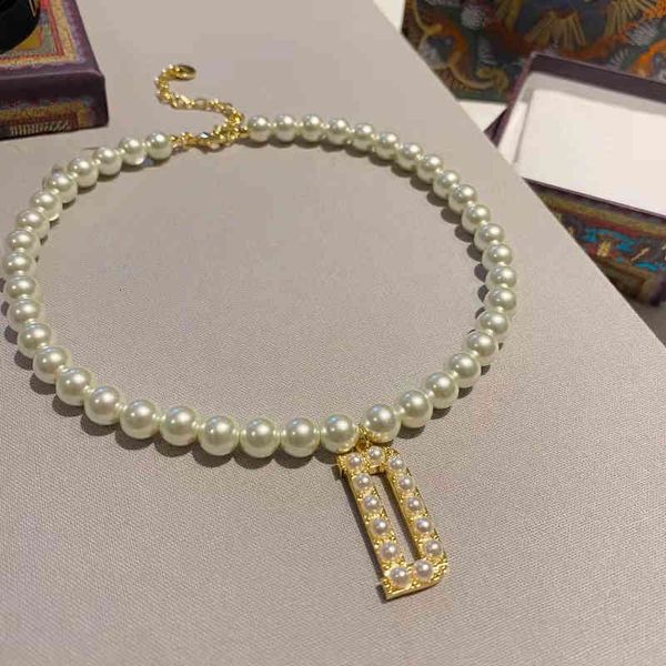 

necklace dijia letter d pearl size female net red live broadcast to send girlfriends gift, Silver