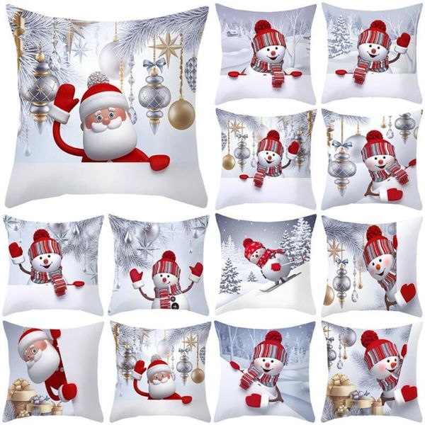 

pillow case 18x18" christmas snowman cushion covers throw cases home car xmas decor