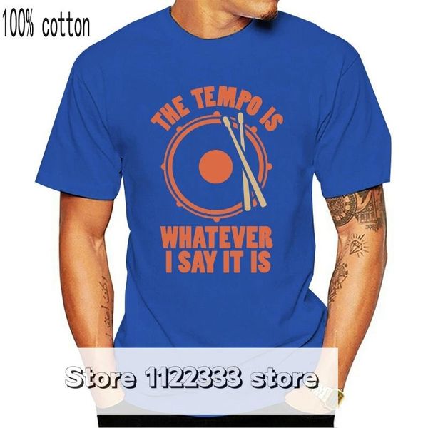 

men's t-shirts the tempo is whatever i say it black t-shirt, White;black