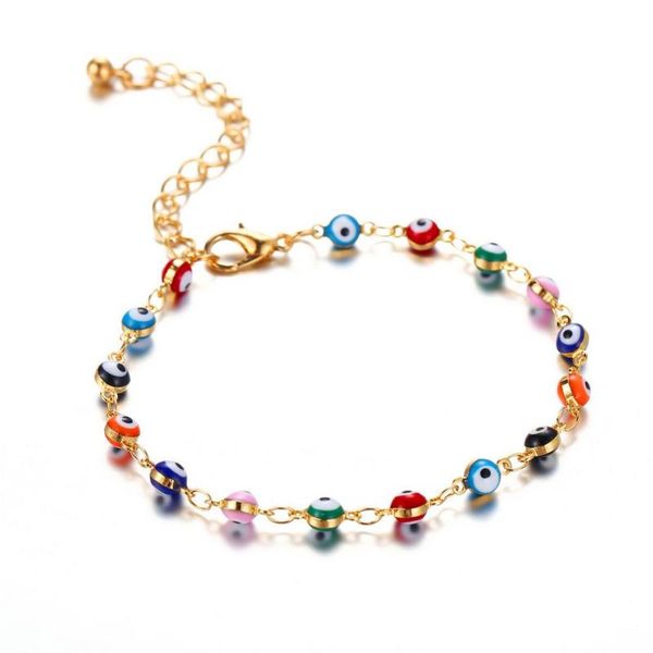 

charm bracelets y2k anklet retro bohemian color eye bracelet letter ankle for women barefoot sandals foot jewelry, Golden;silver