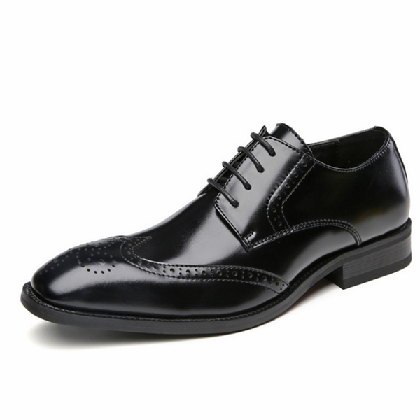 

dress shoes men's single fashion oxford business classic leather suit, Black